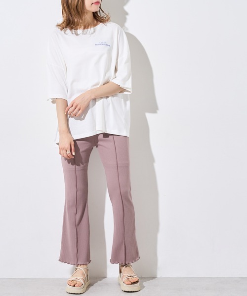 OLIVE des OLIVE（オリーブデオリーブ）の「アニマルBIGTシャツ（Tシャツ/カットソー・レディース・ベージュ/オフホワイト/ピンク/ラベンダー/スミクロ・FREE）」の11枚目の写真