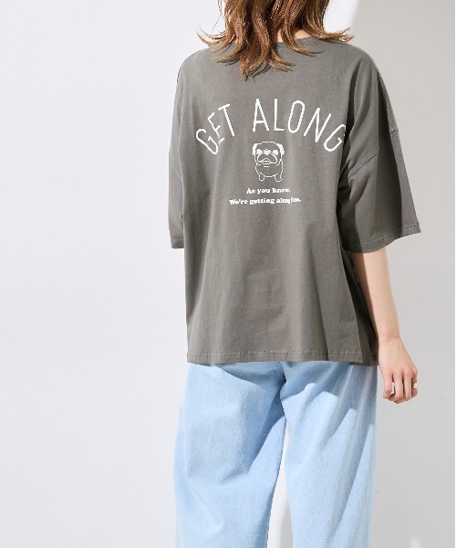 OLIVE des OLIVE（オリーブデオリーブ）の「アニマルBIGTシャツ（Tシャツ/カットソー・レディース・ベージュ/オフホワイト/ピンク/ラベンダー/スミクロ・FREE）」の15枚目の写真