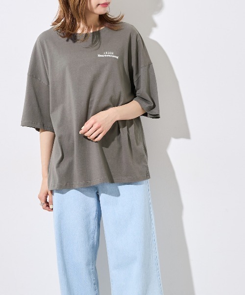 OLIVE des OLIVE（オリーブデオリーブ）の「アニマルBIGTシャツ（Tシャツ/カットソー・レディース・ベージュ/オフホワイト/ピンク/ラベンダー/スミクロ・FREE）」の16枚目の写真