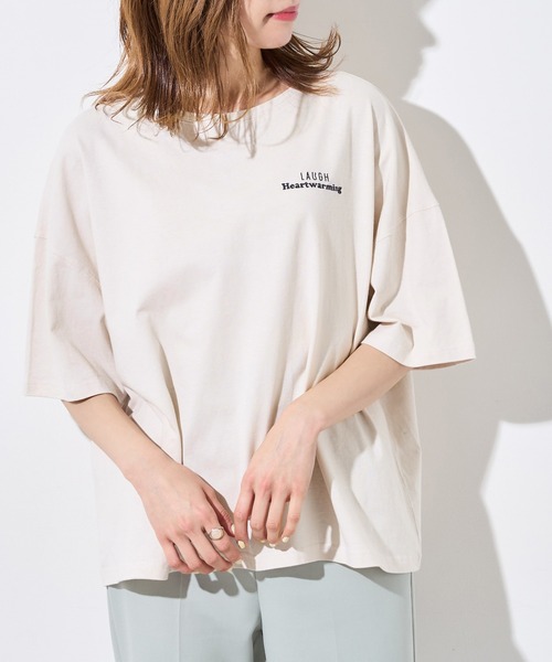 OLIVE des OLIVE（オリーブデオリーブ）の「アニマルBIGTシャツ（Tシャツ/カットソー・レディース・ベージュ/オフホワイト/ピンク/ラベンダー/スミクロ・FREE）」の18枚目の写真