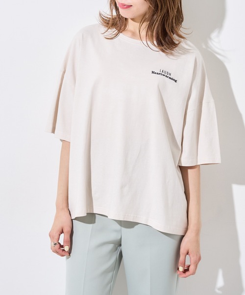 OLIVE des OLIVE（オリーブデオリーブ）の「アニマルBIGTシャツ（Tシャツ/カットソー・レディース・ベージュ/オフホワイト/ピンク/ラベンダー/スミクロ・FREE）」の19枚目の写真