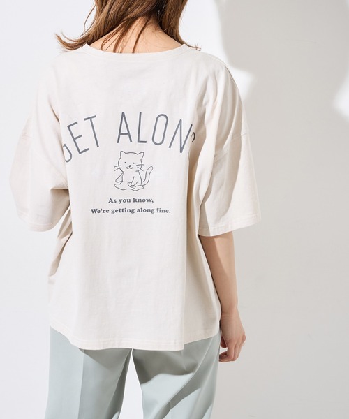 OLIVE des OLIVE（オリーブデオリーブ）の「アニマルBIGTシャツ（Tシャツ/カットソー・レディース・ベージュ/オフホワイト/ピンク/ラベンダー/スミクロ・FREE）」の20枚目の写真