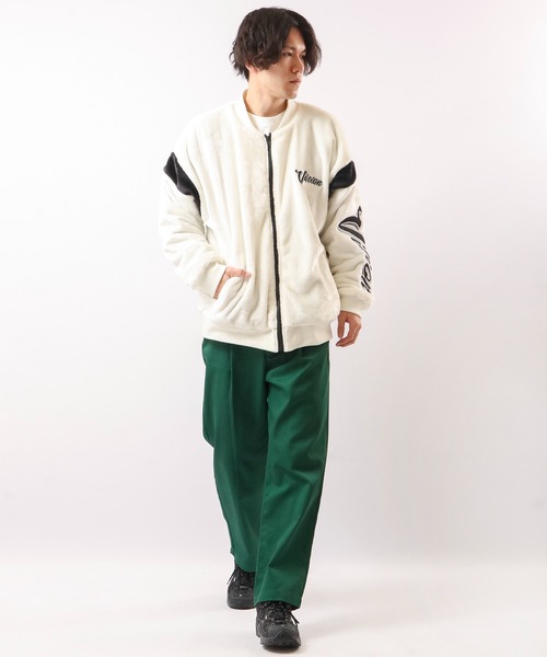 VISION STREET WEAR（ヴィジョンストリートウェア）の「VISION STREET WEAR 袖ワッペンエコファーブルゾン（ブルゾン・メンズ・ブラック/オフホワイト/ネイビー/ベージュ・L/M/LL）」の7枚目の写真