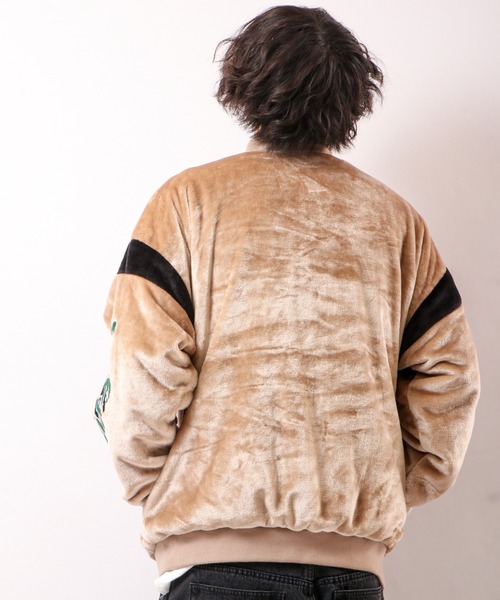 VISION STREET WEAR（ヴィジョンストリートウェア）の「VISION STREET WEAR 袖ワッペンエコファーブルゾン（ブルゾン・メンズ・ブラック/オフホワイト/ネイビー/ベージュ・L/M/LL）」の17枚目の写真