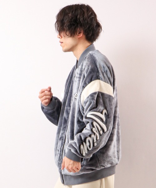 VISION STREET WEAR（ヴィジョンストリートウェア）の「VISION STREET WEAR 袖ワッペンエコファーブルゾン（ブルゾン・メンズ・ブラック/オフホワイト/ネイビー/ベージュ・L/M/LL）」の21枚目の写真