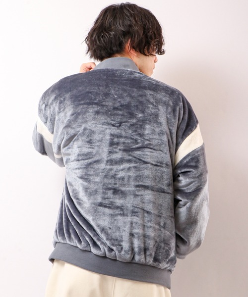 VISION STREET WEAR（ヴィジョンストリートウェア）の「VISION STREET WEAR 袖ワッペンエコファーブルゾン（ブルゾン・メンズ・ブラック/オフホワイト/ネイビー/ベージュ・L/M/LL）」の22枚目の写真