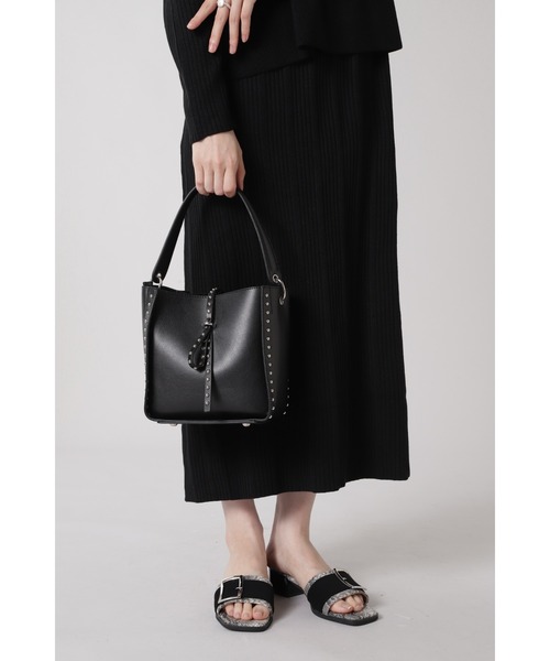 ROSE BUD(ローズバッド)の「スタッズ付ショルダーバッグ(ショルダーバッグ・レディース・ブラック/ホワイト・FREE)」の10枚目の写真