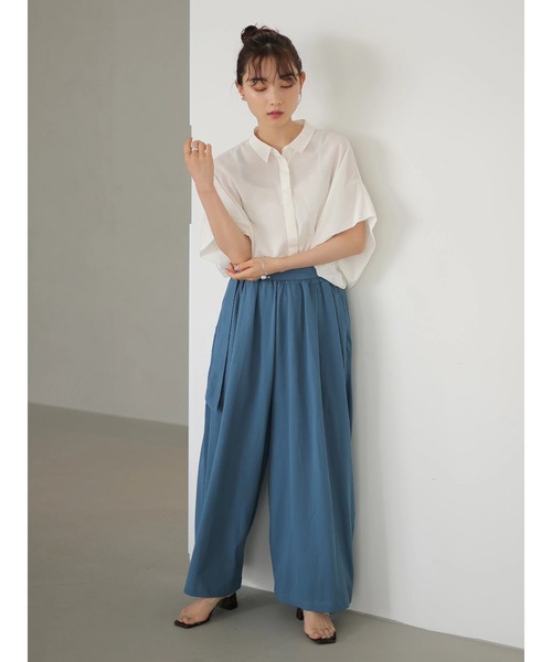 AMERICAN HOLIC(アメリカンホリック)の「ベルト付きカットワイドパンツ(その他パンツ・レディース・カーキ/ブラック/ライトベージュ/ブルー・M/L)」の13枚目の写真