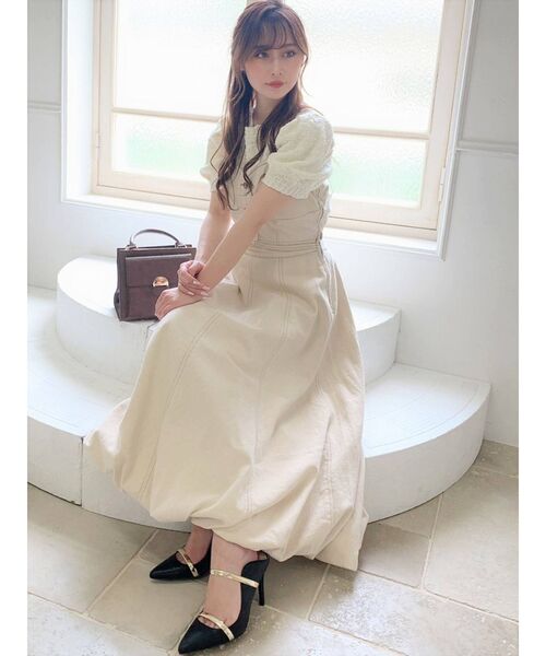 RESEXXY（リゼクシー）の「フェイクレザーポイントビスチェ【セットアップ着用可能】（キャミソール・レディース・アイボリー/インディゴブルー/ベージュ・FREE）」の6枚目の写真