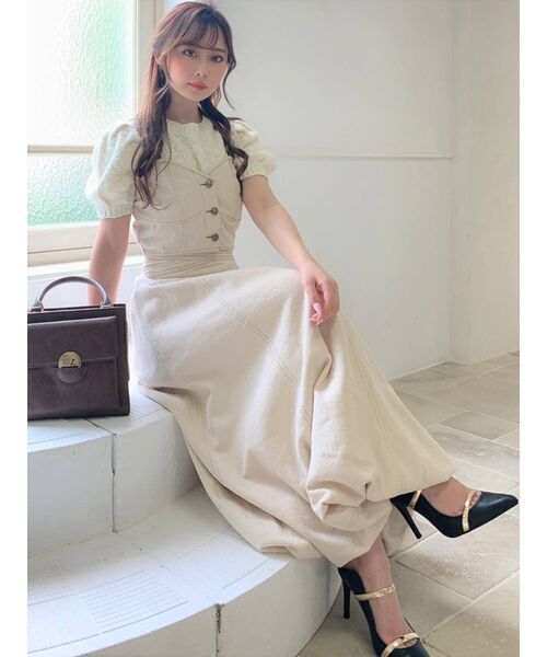 RESEXXY（リゼクシー）の「フェイクレザーポイントビスチェ【セットアップ着用可能】（キャミソール・レディース・アイボリー/インディゴブルー/ベージュ・FREE）」の7枚目の写真