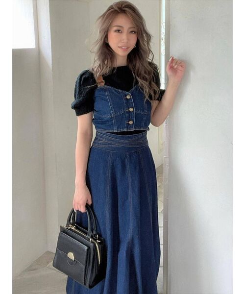 RESEXXY（リゼクシー）の「フェイクレザーポイントビスチェ【セットアップ着用可能】（キャミソール・レディース・アイボリー/インディゴブルー/ベージュ・FREE）」の11枚目の写真