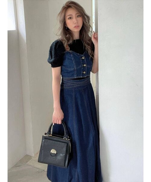 RESEXXY（リゼクシー）の「フェイクレザーポイントビスチェ【セットアップ着用可能】（キャミソール・レディース・アイボリー/インディゴブルー/ベージュ・FREE）」の12枚目の写真