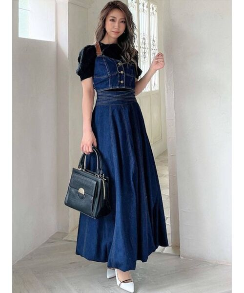 RESEXXY（リゼクシー）の「フェイクレザーポイントビスチェ【セットアップ着用可能】（キャミソール・レディース・アイボリー/インディゴブルー/ベージュ・FREE）」の14枚目の写真