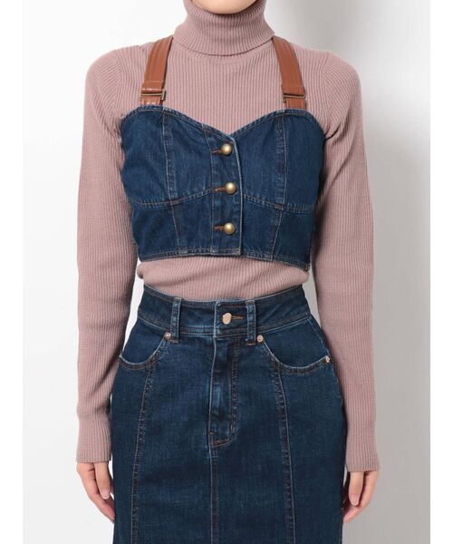 RESEXXY（リゼクシー）の「フェイクレザーポイントビスチェ【セットアップ着用可能】（キャミソール・レディース・アイボリー/インディゴブルー/ベージュ・FREE）」の19枚目の写真