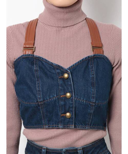 RESEXXY（リゼクシー）の「フェイクレザーポイントビスチェ【セットアップ着用可能】（キャミソール・レディース・アイボリー/インディゴブルー/ベージュ・FREE）」の22枚目の写真