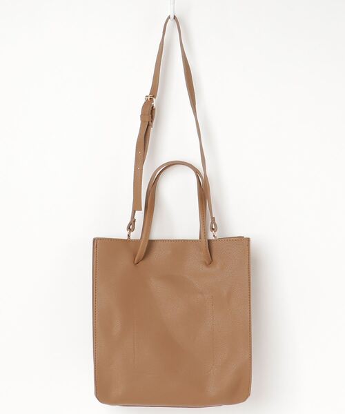 SETUP7（セットアップセブン）の「【SETUP7】プレミアムPUレザースクエアショルダートート KNF（トートバッグ・レディース・ブラック/ブラウン・FREE）」の15枚目の写真