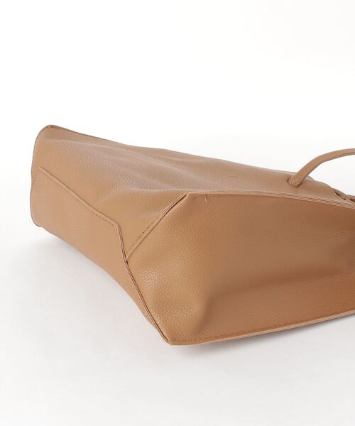 SETUP7（セットアップセブン）の「【SETUP7】プレミアムPUレザースクエアショルダートート KNF（トートバッグ・レディース・ブラック/ブラウン・FREE）」の6枚目の写真