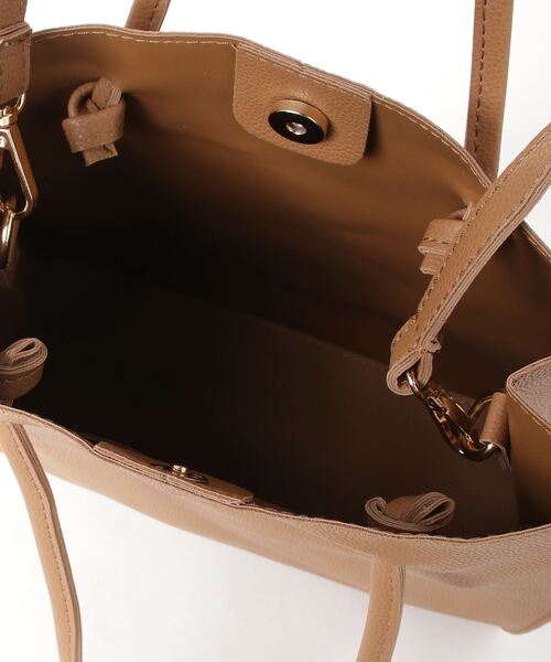 SETUP7（セットアップセブン）の「【SETUP7】プレミアムPUレザースクエアショルダートート KNF（トートバッグ・レディース・ブラック/ブラウン・FREE）」の14枚目の写真