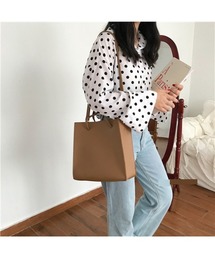 SETUP7 | 【MAISON BREEZE】プレミアムPUレザースクエアショルダートート SCCH14(トートバッグ)