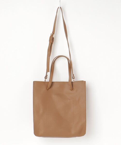 SETUP7（セットアップセブン）の「【SETUP7】プレミアムPUレザースクエアショルダートート KNF（トートバッグ・レディース・ブラック/ブラウン・FREE）」の12枚目の写真