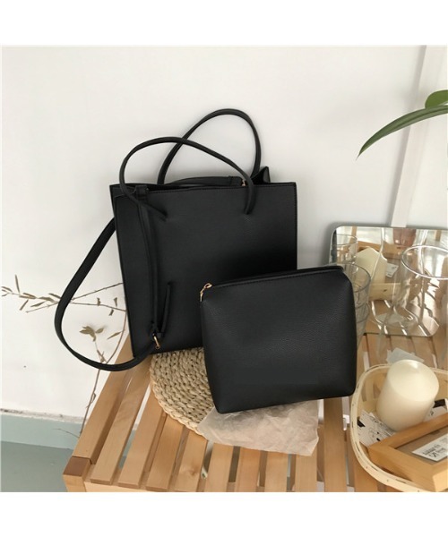 SETUP7（セットアップセブン）の「【SETUP7】プレミアムPUレザースクエアショルダートート KNF（トートバッグ・レディース・ブラック/ブラウン・FREE）」の18枚目の写真