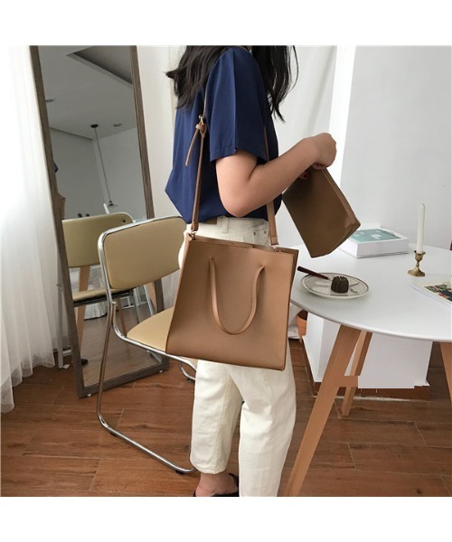 SETUP7（セットアップセブン）の「【SETUP7】プレミアムPUレザースクエアショルダートート KNF（トートバッグ・レディース・ブラック/ブラウン・FREE）」の20枚目の写真