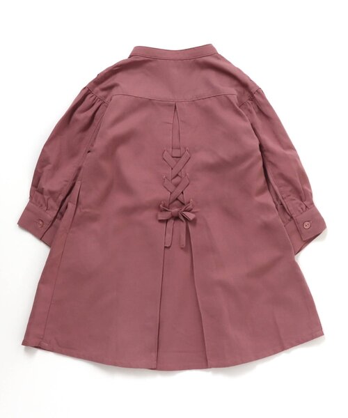 apres les cours（アプレレクール）の「バックリボンシャツワンピース（ワンピース・キッズ・キナリ/サックスブルー/ピンク・100/130/110/80/90/120/140）」の6枚目の写真
