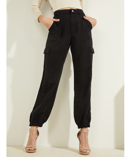 Guess（ゲス）の「Eco Bowie Cargo Chino Pants（カーゴパンツ・レディース・ブラック/グリーン・24inch/25inch/26inch/27inch/28inch）」の7枚目の写真