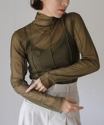 select MOCA | 2022 SS ハイネックシアーリンキングメロートップス(Tシャツ/カットソー)