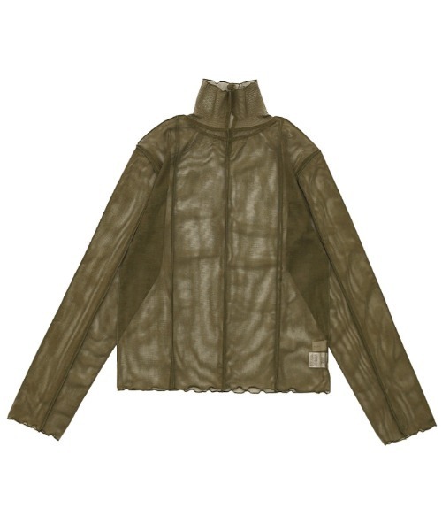 select MOCA(セレクトモカ)の「ハイネックシアーリンキングメロートップス(Tシャツ/カットソー・レディース・ブラック/パープル/ブラウン/オリーブ/オレンジ/ブルー・FREE)」の15枚目の写真