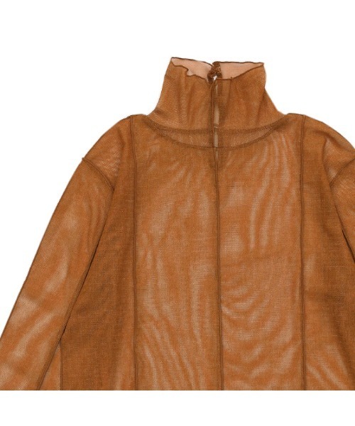 ハイネックシアーリンキングメロートップス（Tシャツ/カットソー