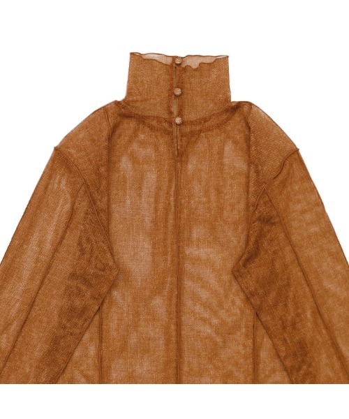 select MOCA(セレクトモカ)の「ハイネックシアーリンキングメロートップス(Tシャツ/カットソー・レディース・ブラック/パープル/ブラウン/オリーブ/オレンジ/ブルー・FREE)」の11枚目の写真