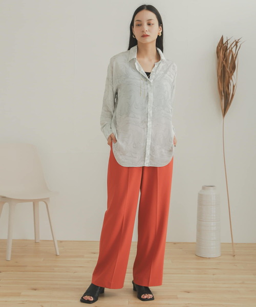 SENSE OF PLACE by URBAN RESEARCH（センスオブプレイスバイアーバンリサーチ）の「マーブルシャツ（シャツ/ブラウス・レディース・ホワイト系その他/ベージュ系その他・ONE）」の3枚目の写真