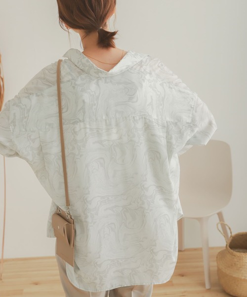 SENSE OF PLACE by URBAN RESEARCH（センスオブプレイスバイアーバンリサーチ）の「マーブルシャツ（シャツ/ブラウス・レディース・ホワイト系その他/ベージュ系その他・ONE）」の18枚目の写真