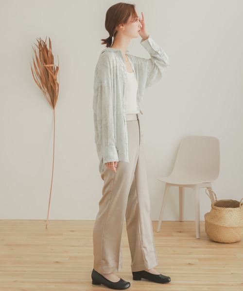 SENSE OF PLACE by URBAN RESEARCH（センスオブプレイスバイアーバンリサーチ）の「マーブルシャツ（シャツ/ブラウス・レディース・ホワイト系その他/ベージュ系その他・ONE）」の4枚目の写真