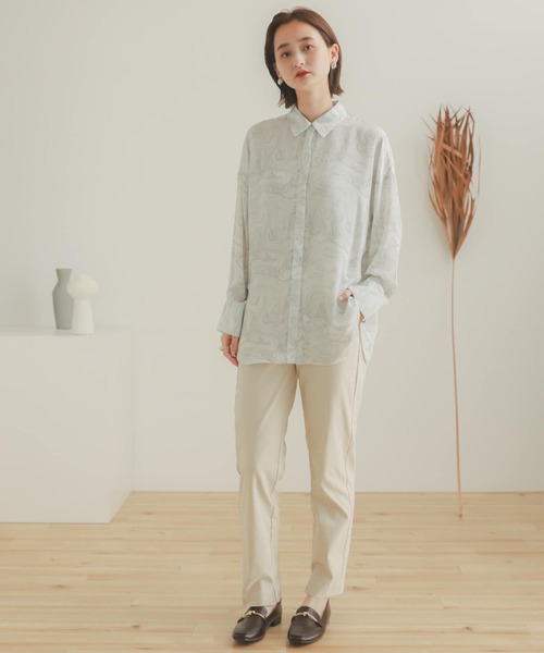 SENSE OF PLACE by URBAN RESEARCH（センスオブプレイスバイアーバンリサーチ）の「マーブルシャツ（シャツ/ブラウス・レディース・ホワイト系その他/ベージュ系その他・ONE）」の14枚目の写真