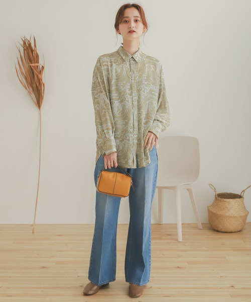 SENSE OF PLACE by URBAN RESEARCH（センスオブプレイスバイアーバンリサーチ）の「マーブルシャツ（シャツ/ブラウス・レディース・ホワイト系その他/ベージュ系その他・ONE）」の16枚目の写真