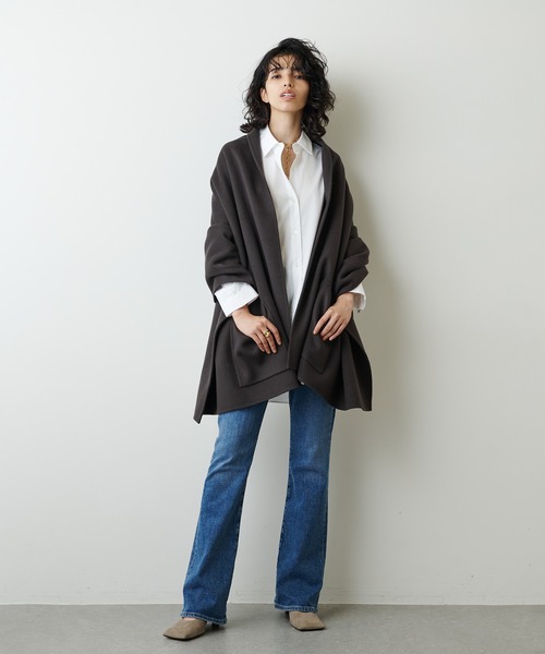 Whim Gazette(ウィムガゼット)の「リバーケープ(その他アウター・レディース・ライトグレー/ダークブラウン・FREE)」の4枚目の写真