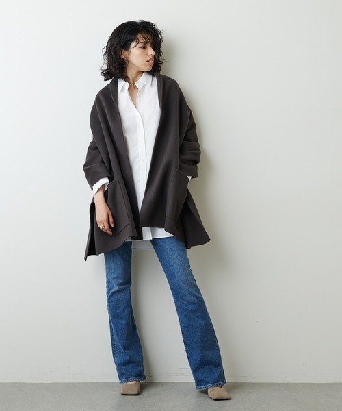 Whim Gazette(ウィムガゼット)の「リバーケープ(その他アウター・レディース・ライトグレー/ダークブラウン・FREE)」の21枚目の写真