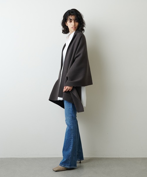 Whim Gazette(ウィムガゼット)の「リバーケープ(その他アウター・レディース・ライトグレー/ダークブラウン・FREE)」の15枚目の写真