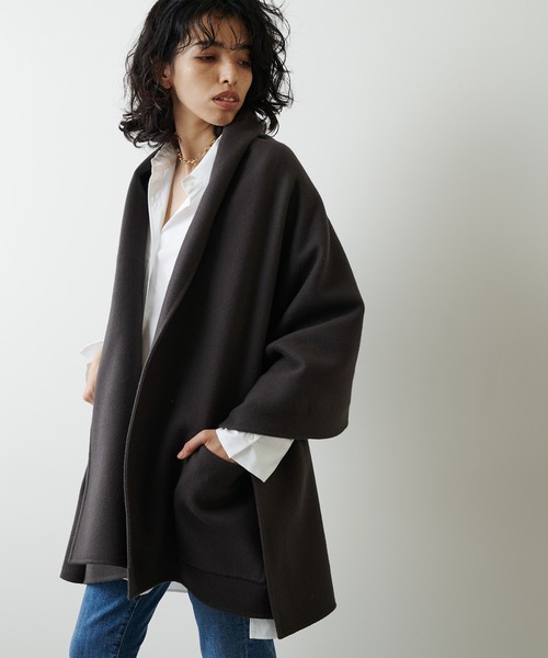 Whim Gazette(ウィムガゼット)の「リバーケープ(その他アウター・レディース・ライトグレー/ダークブラウン・FREE)」の17枚目の写真