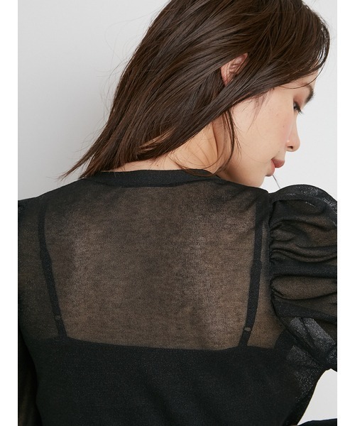 SNIDEL(スナイデル)の「スパークルシアーカーディガン(ニット/セーター・レディース・ライトブルー/ラベンダー/ブラック・FREE)」の11枚目の写真