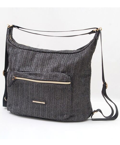 Sac sens（サックセンス）の「雑材調２ＷＡＹショルダーバッグ（ショルダーバッグ・レディース・アイボリー/ブラック・ﾌﾘ-）」の2枚目の写真