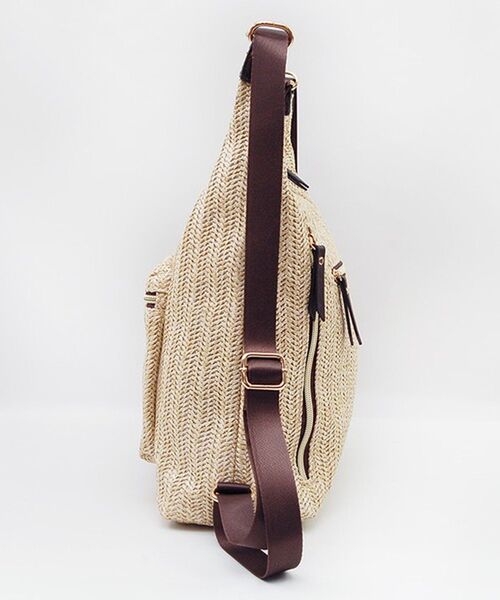 Sac sens（サックセンス）の「雑材調２ＷＡＹショルダーバッグ（ショルダーバッグ・レディース・アイボリー/ブラック・ﾌﾘ-）」の4枚目の写真