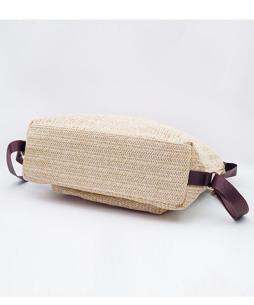 Sac sens（サックセンス）の「雑材調２ＷＡＹショルダーバッグ（ショルダーバッグ・レディース・アイボリー/ブラック・ﾌﾘ-）」の3枚目の写真