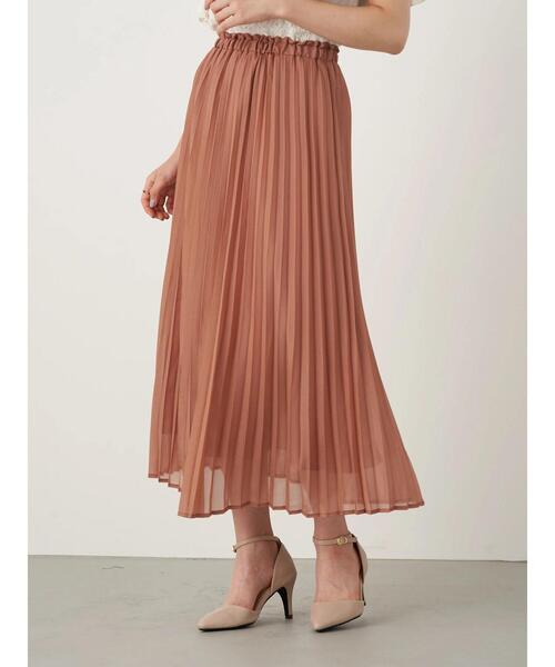 earth music&ecology（アースミュージックアンドエコロジー）の「シフォンプリーツスカート ＊（スカート・レディース・ミント/ライトベージュ/ブラウン系その他4/ピンク/チャコールグレー/ベージュ系その他4・FREE）」の8枚目の写真