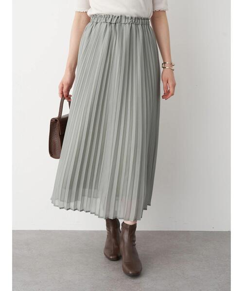 earth music&ecology（アースミュージックアンドエコロジー）の「シフォンプリーツスカート ＊（スカート・レディース・ミント/ライトベージュ/ブラウン系その他4/ピンク/チャコールグレー/ベージュ系その他4・FREE）」の11枚目の写真