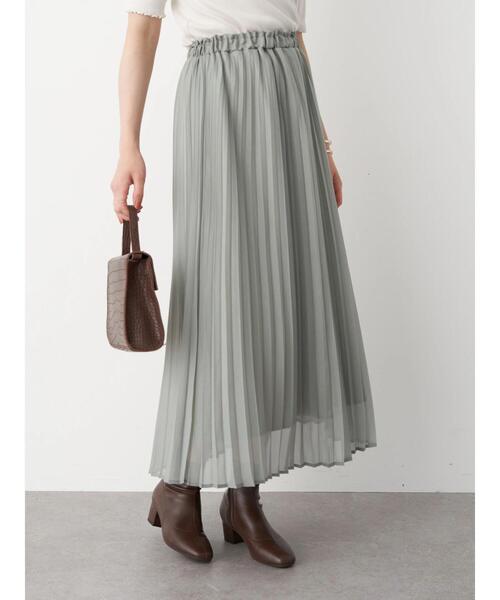 earth music&ecology（アースミュージックアンドエコロジー）の「シフォンプリーツスカート ＊（スカート・レディース・ミント/ライトベージュ/ブラウン系その他4/ピンク/チャコールグレー/ベージュ系その他4・FREE）」の12枚目の写真