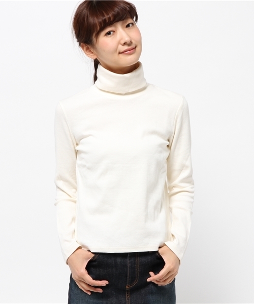 Chico(チコ)の「テレコタートルネック(Tシャツ/カットソー・レディース・グレー/スミクロ/アイボリー/ブラック/キャメル・FREE)」の7枚目の写真