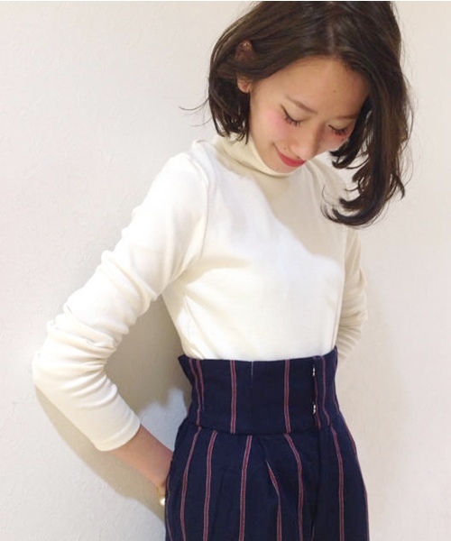 Chico(チコ)の「テレコタートルネック(Tシャツ/カットソー・レディース・グレー/スミクロ/アイボリー/ブラック/キャメル・FREE)」の16枚目の写真